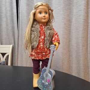 Our Generation 18 Inch Doll with Guitar & 4 Total Outfits
